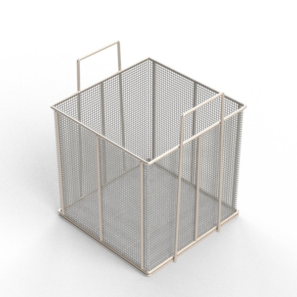 Anysizebasket Rectangular Wire Mesh Basket: 12Lx12Wx12H, 304 SS, 1/4 Rod Frame, Stacking Handles, Mesh: 2 x .063 TMT-120120120-A02S - main